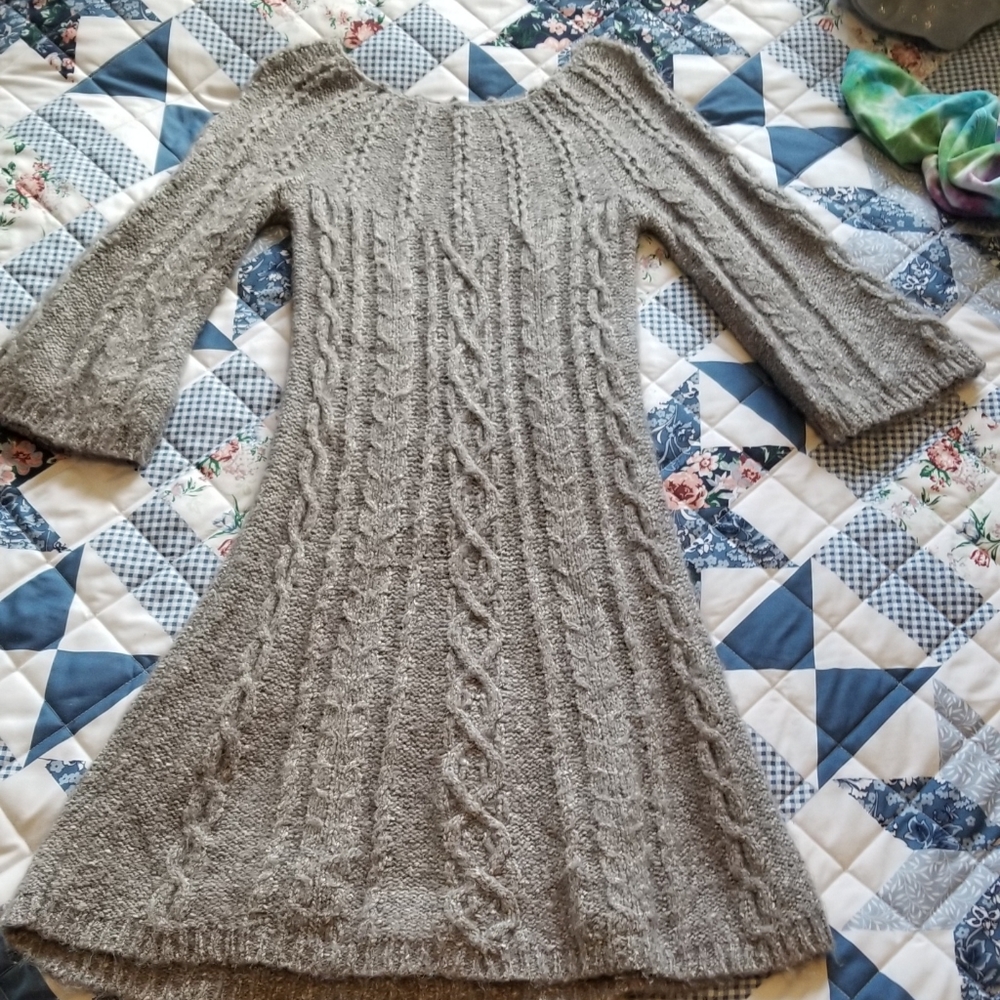 Ladies Junior Gray Sweater Dress Size Small